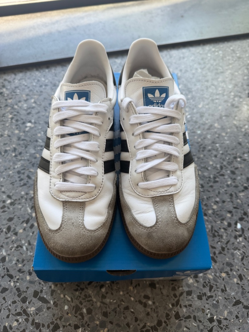 adidas Samba White Black Gray Sneakers - Picture 9 of 16